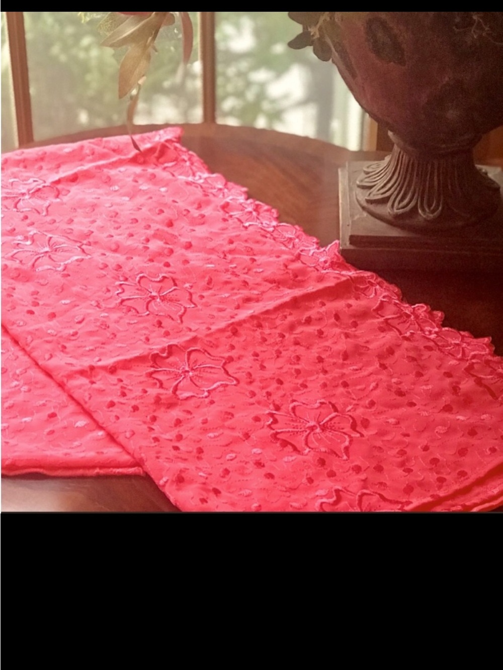 Badgley Mischka Pink Floral Jacquard Scarf Wrap